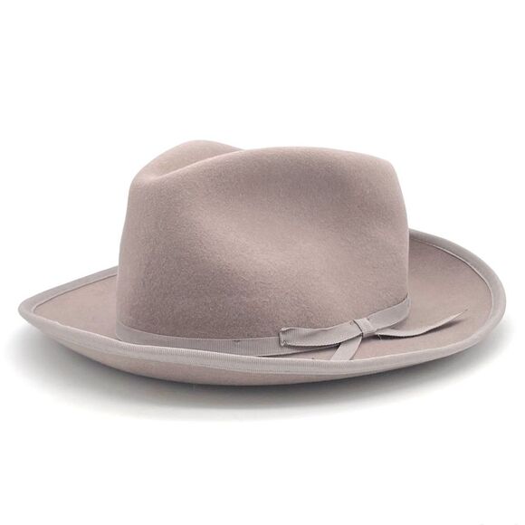 NWT Anthropologie Taupe Wool Fedora Hat Grosgrain Band Wide Brim One Size Womens main image 13